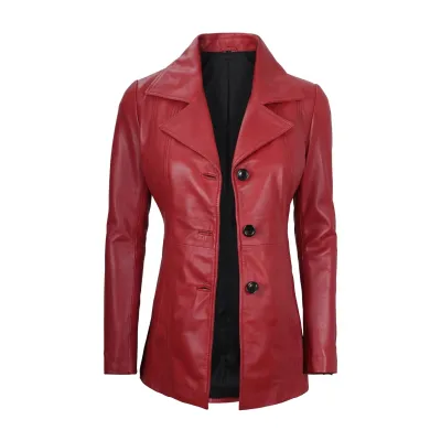Women's Longline Sheepskin Leather Coat