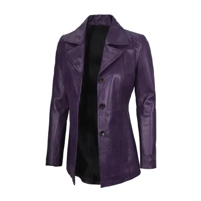 Women's Longline Sheepskin Leather Coat