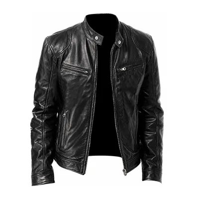 Black Classic Café Racer Leather Jacket